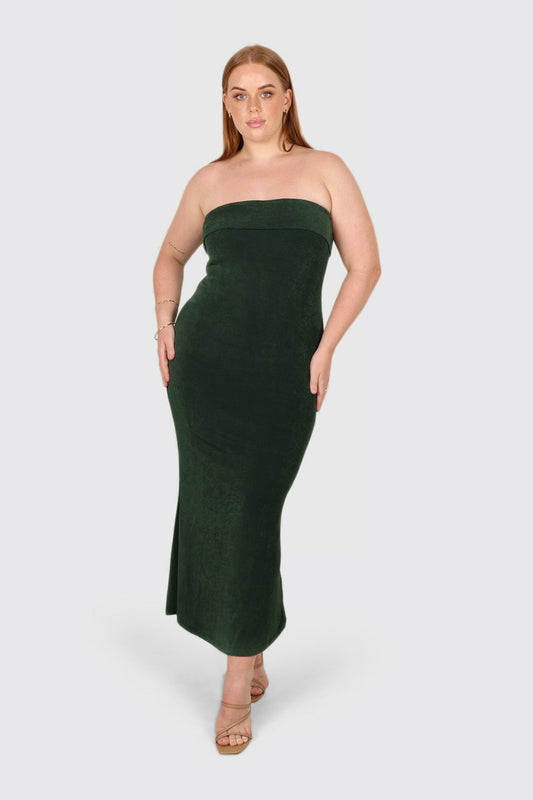 SURI MIDI DRESS PINE - Fayt The Label