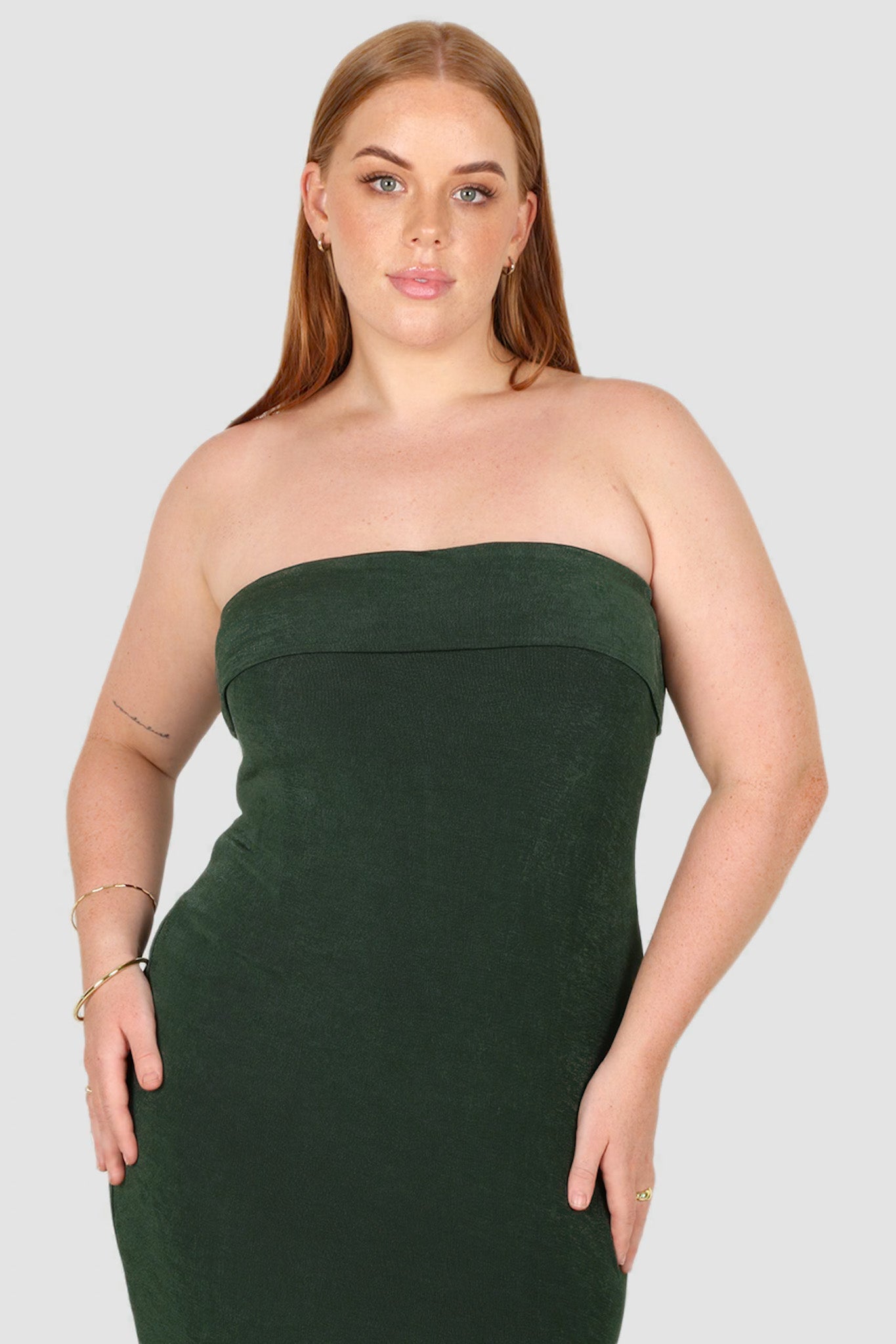 SURI MIDI DRESS PINE - Fayt The Label