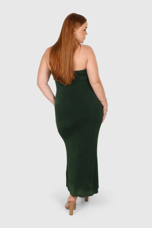 SURI MIDI DRESS PINE - Fayt The Label