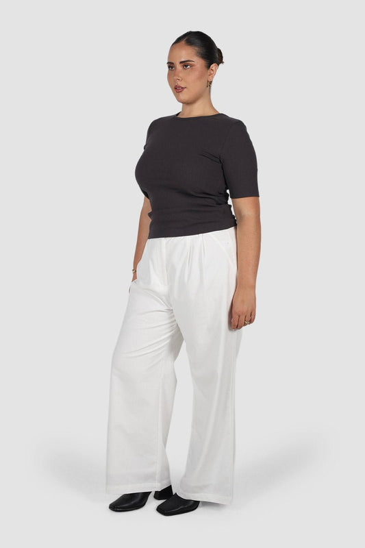 TATE RIB TOP CHARCOAL - Fayt The Label