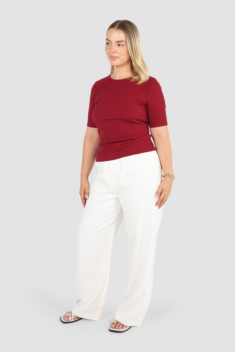 TATE RIB TOP CHERRY RED - Fayt The Label
