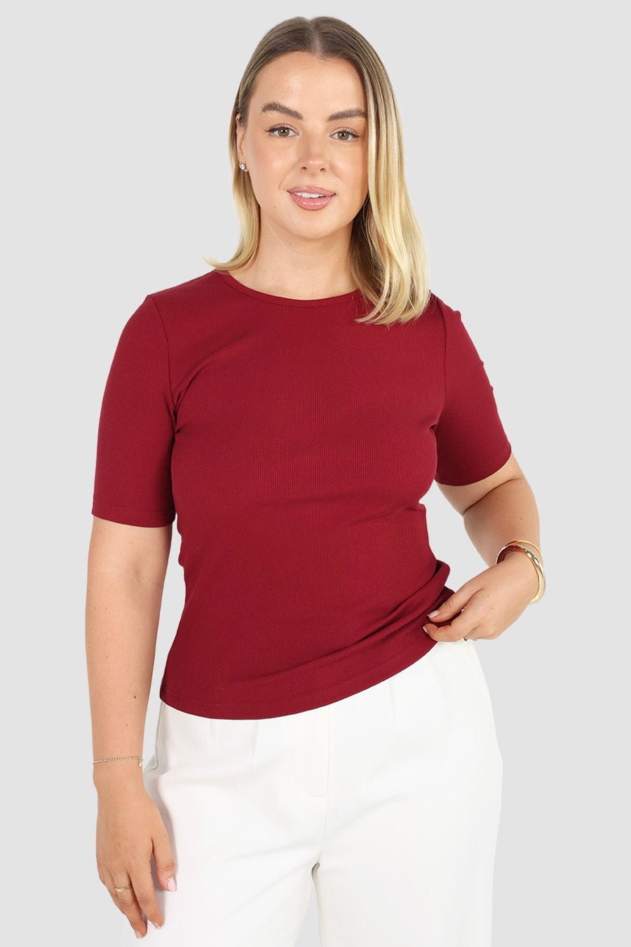 TATE RIB TOP CHERRY RED - Fayt The Label