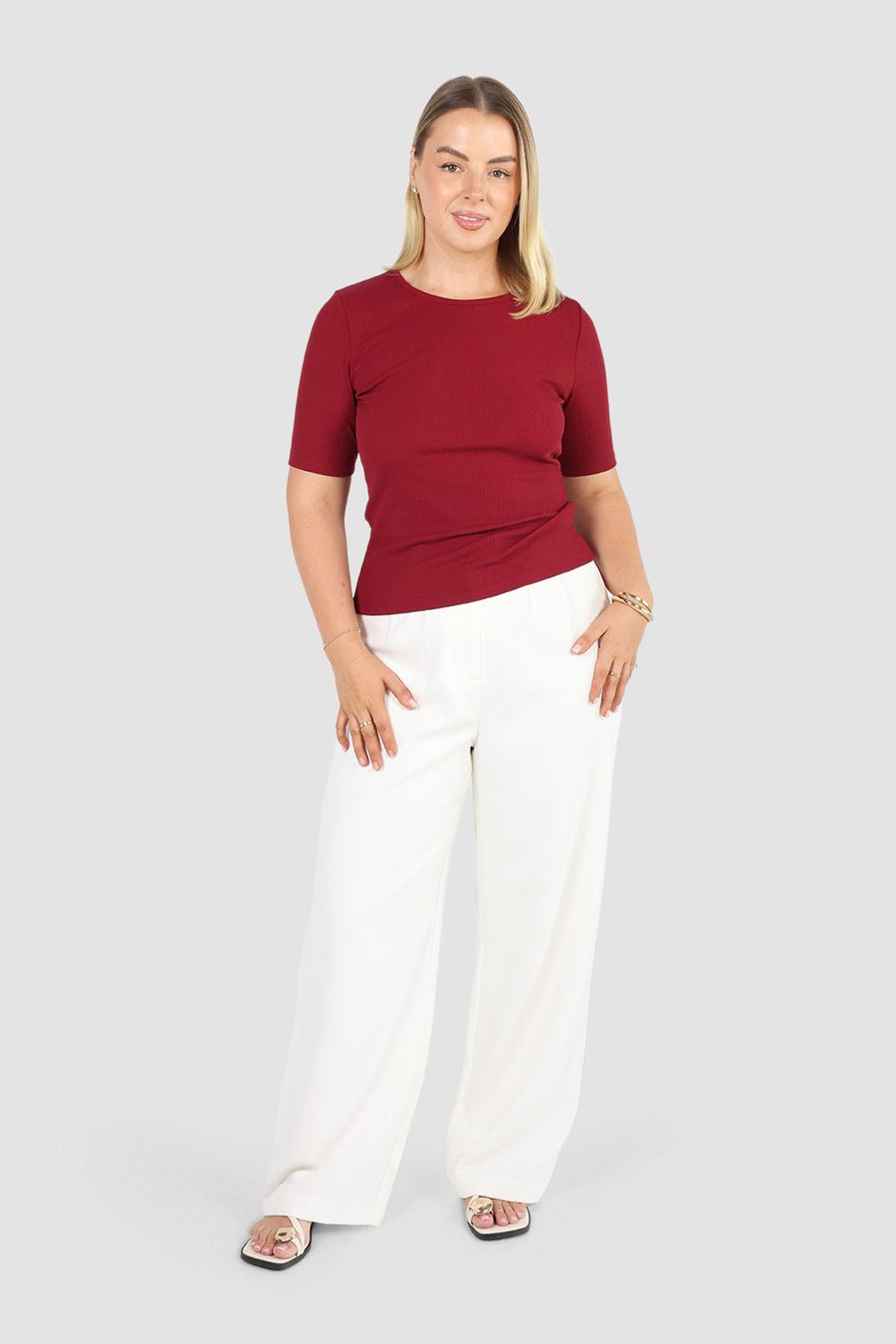 TATE RIB TOP CHERRY RED - Fayt The Label