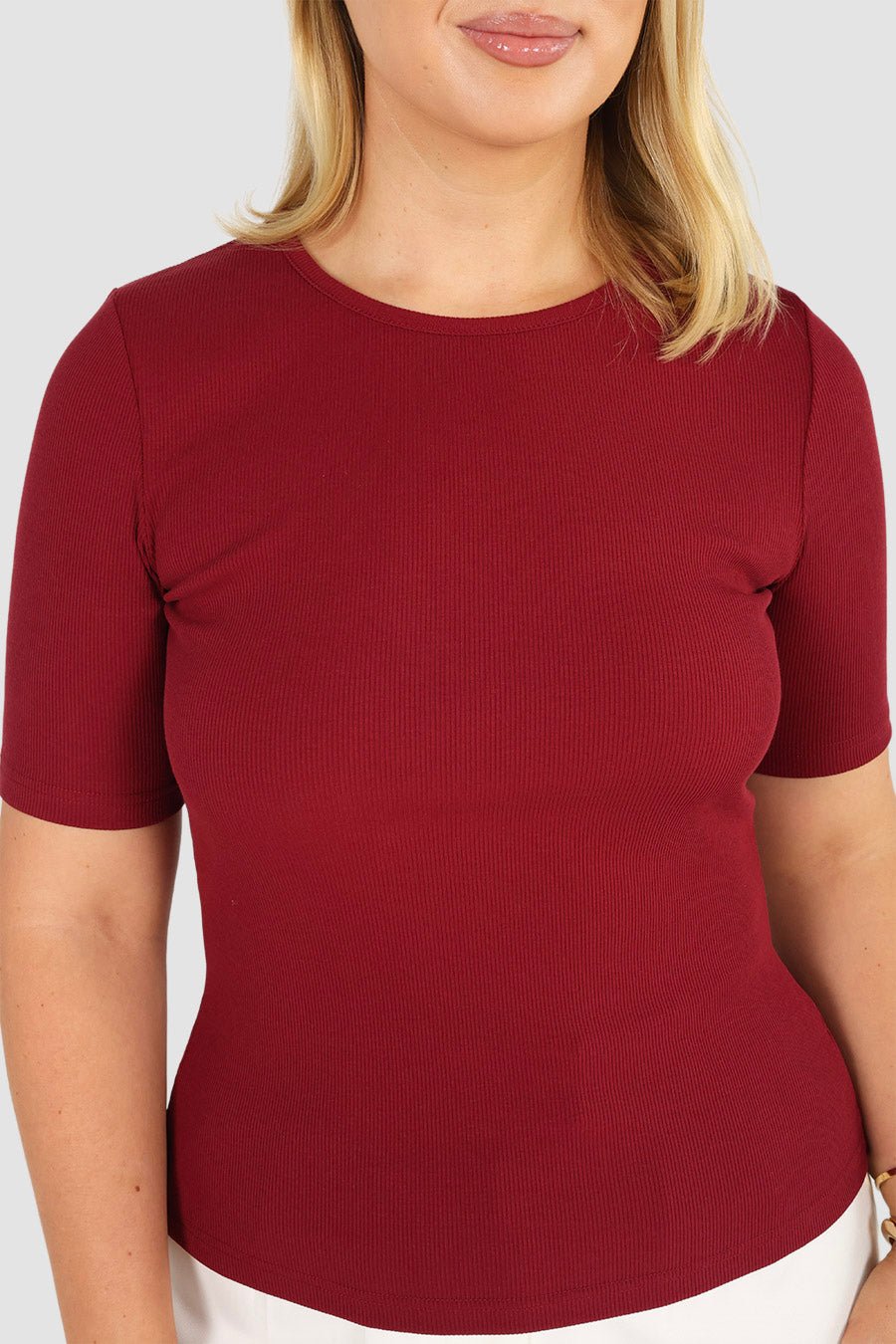 TATE RIB TOP CHERRY RED - Fayt The Label