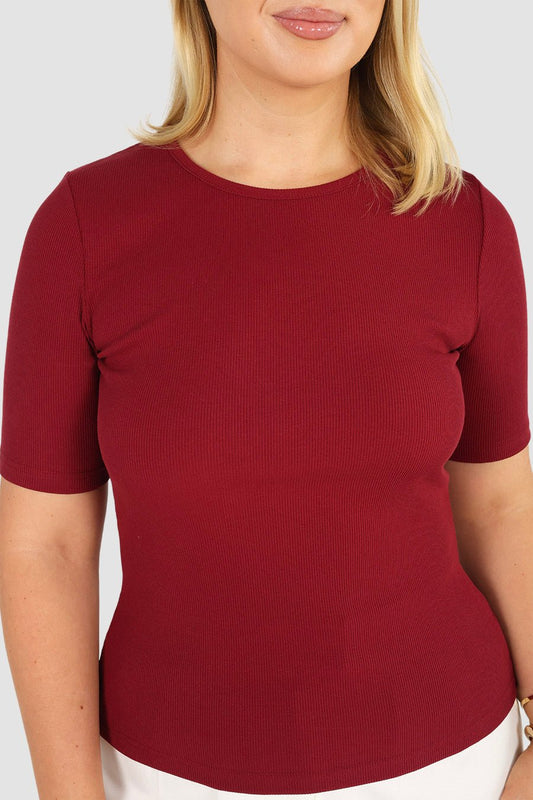TATE RIB TOP CHERRY RED - Fayt The Label