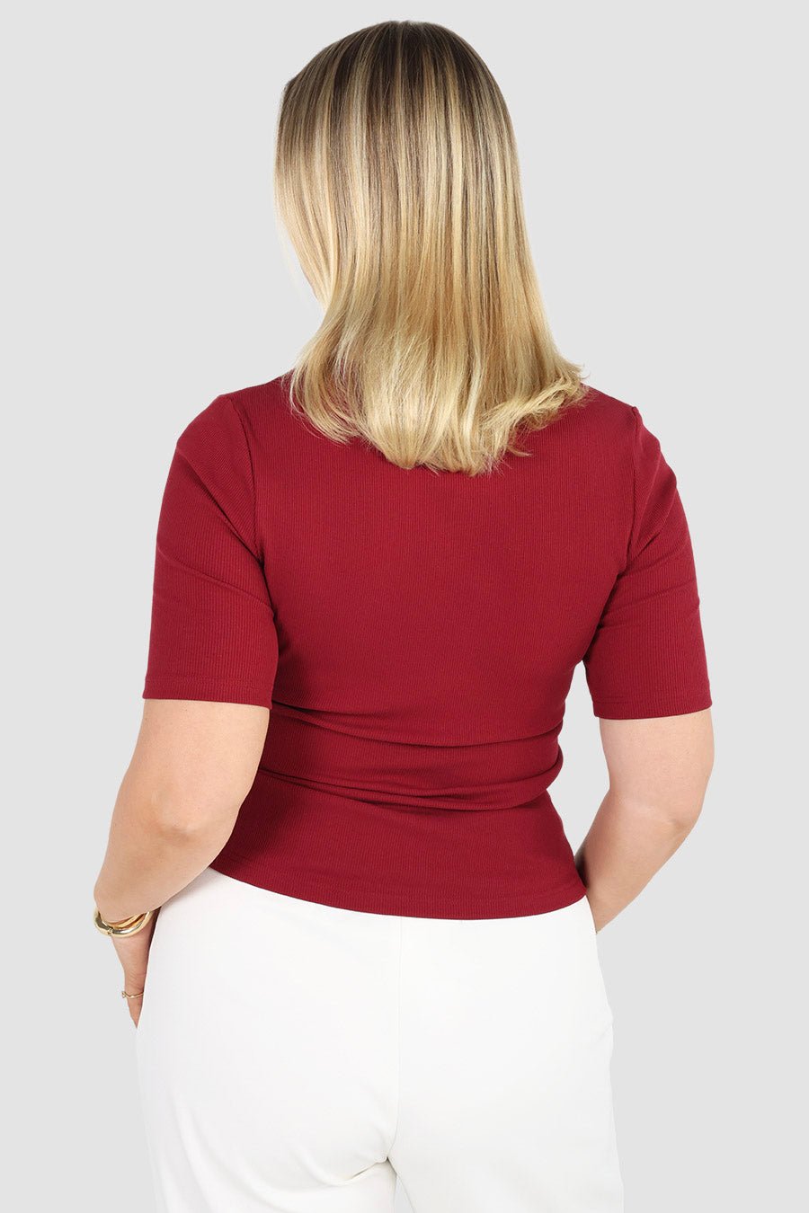 TATE RIB TOP CHERRY RED - Fayt The Label