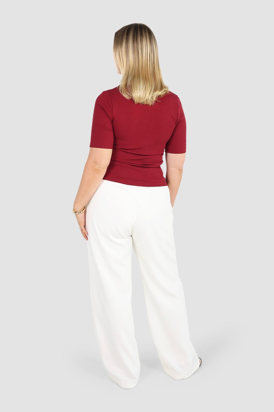 TATE RIB TOP CHERRY RED - Fayt The Label