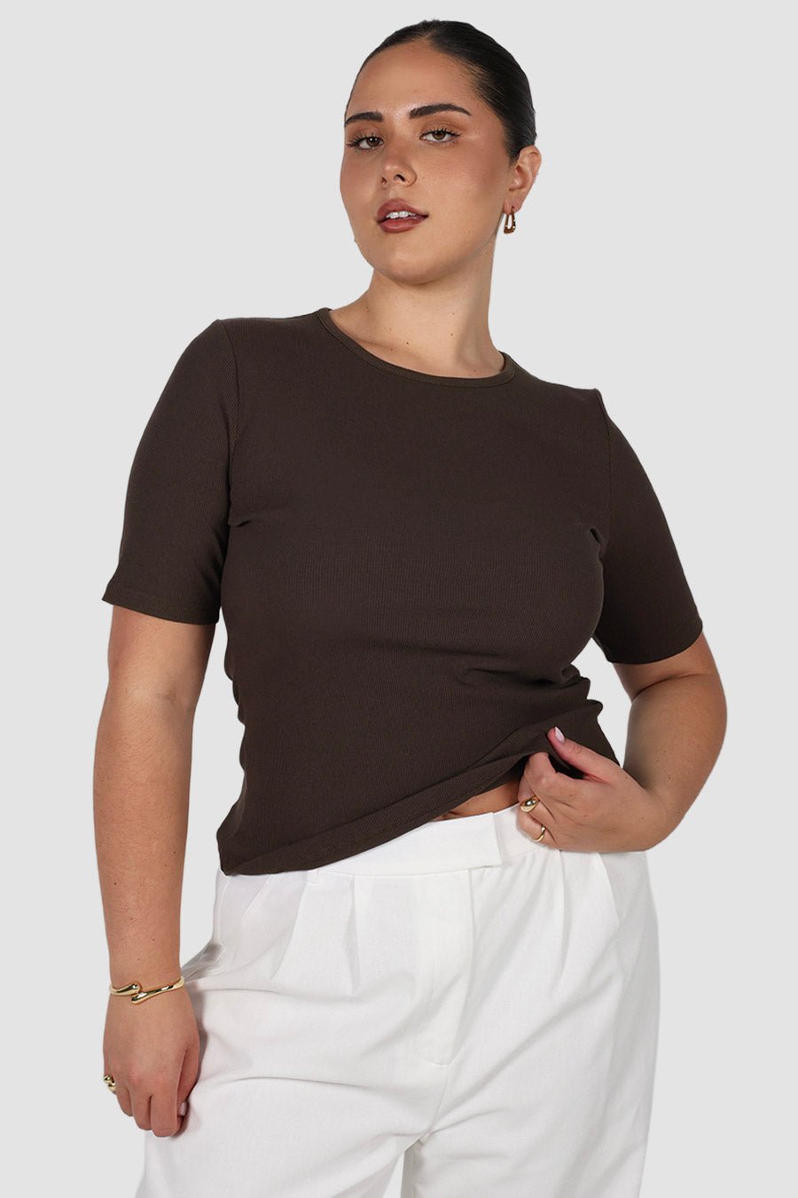 TATE RIB TOP ESPRESSO - Fayt The Label