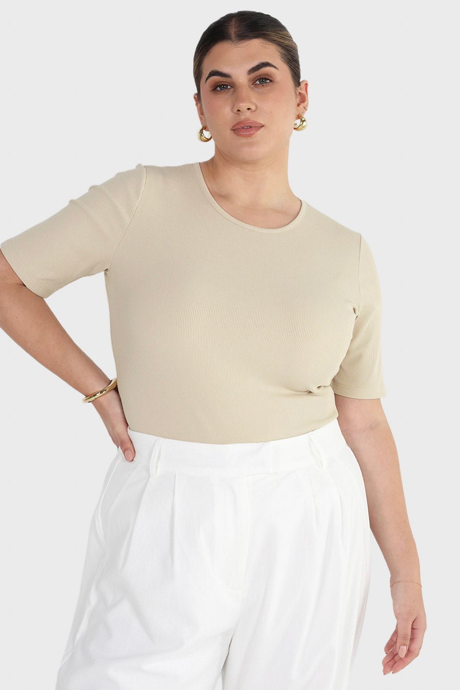 TATE RIB TOP NEUTRAL - Fayt The Label