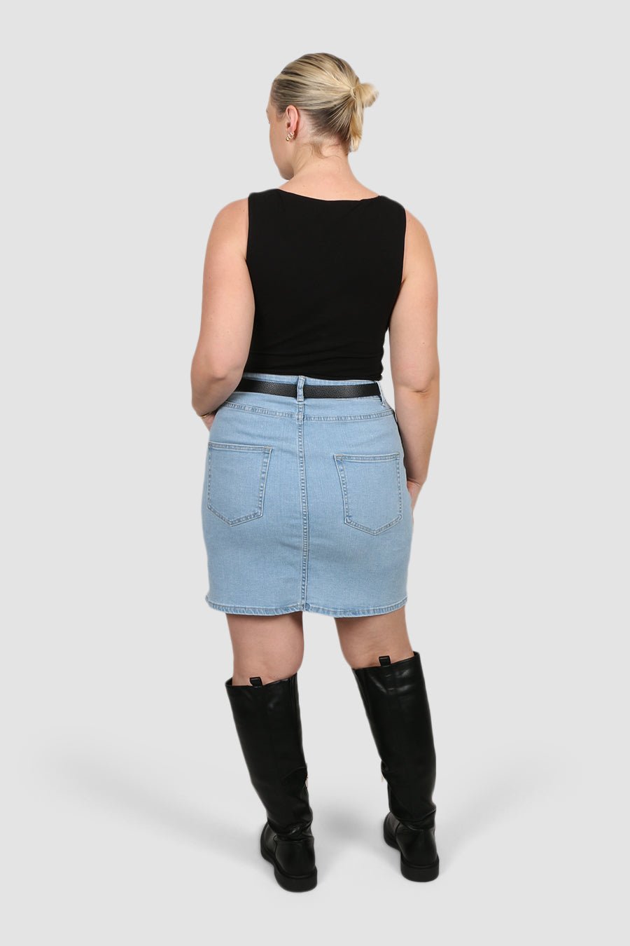 TAYO DENIM SKIRT BLUE WASH - Fayt The Label