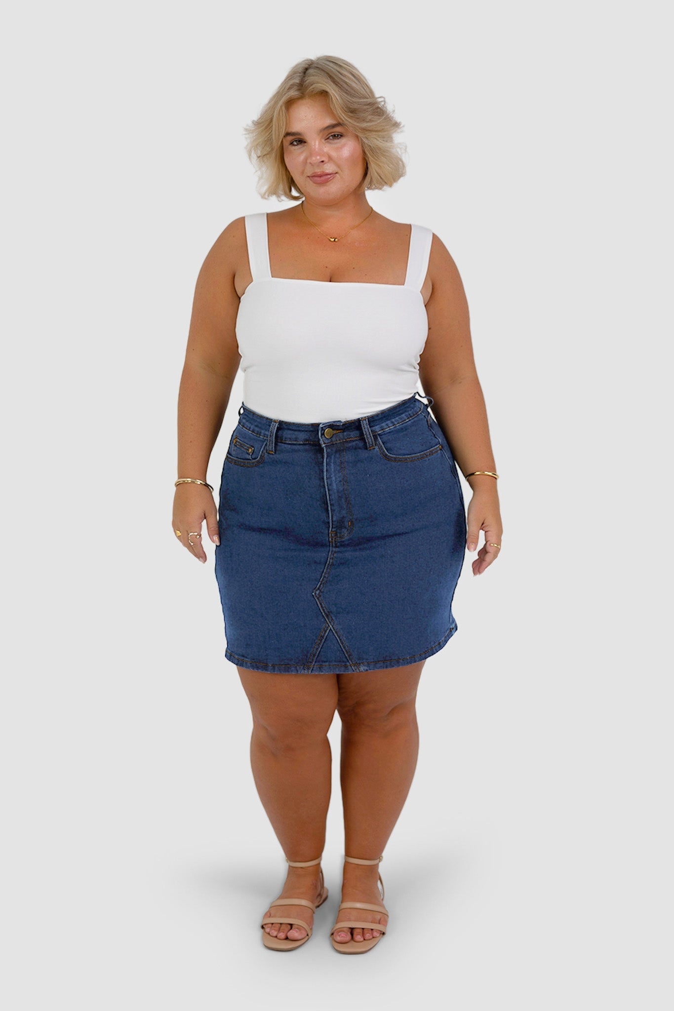 TAYO DENIM SKIRT DEEP BLUE - Fayt The Label