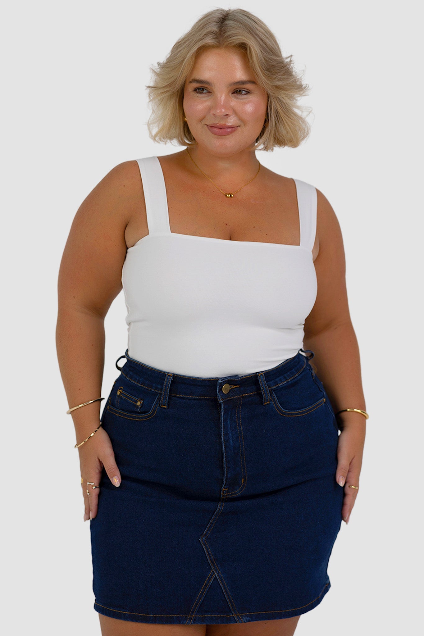 TAYO DENIM SKIRT MIDNIGHT BLUE - Fayt The Label