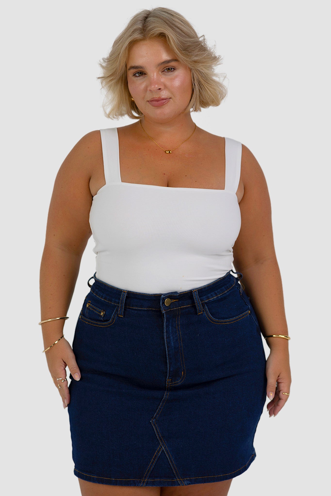 TAYO DENIM SKIRT MIDNIGHT BLUE - Fayt The Label