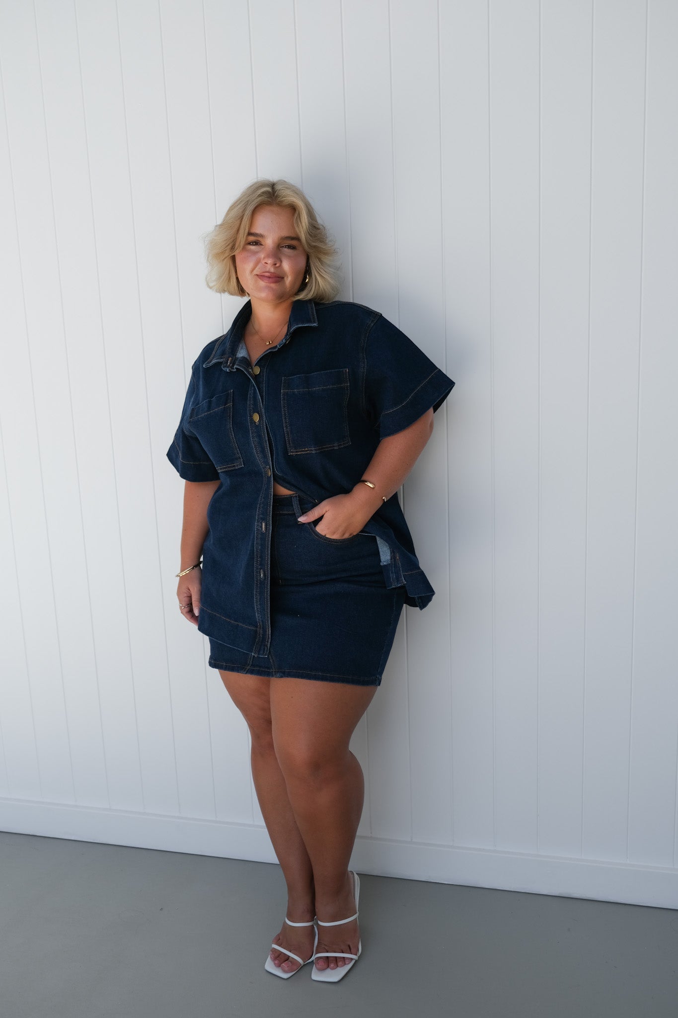 TAYO DENIM SKIRT MIDNIGHT BLUE - Fayt The Label