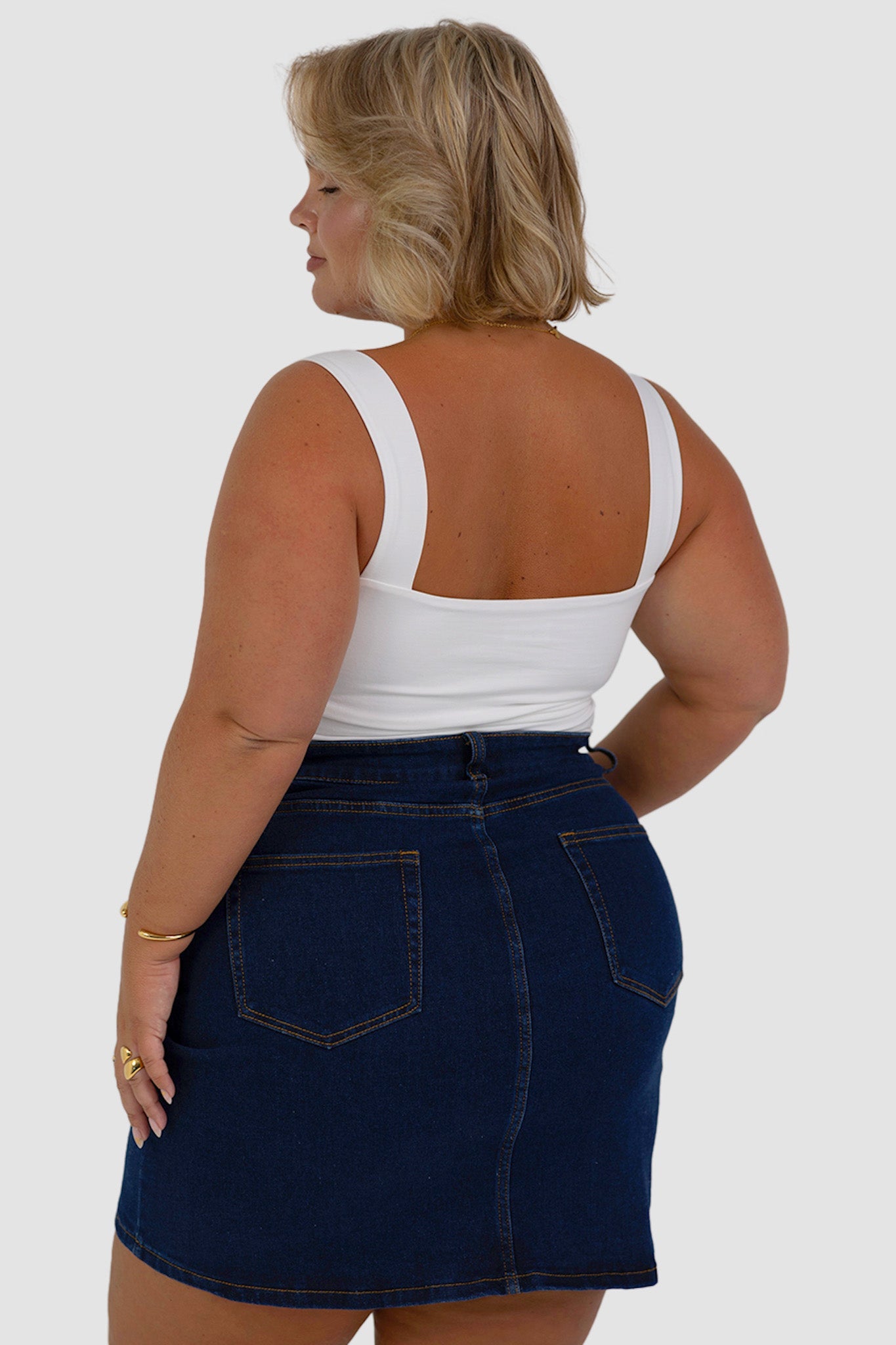 TAYO DENIM SKIRT MIDNIGHT BLUE - Fayt The Label