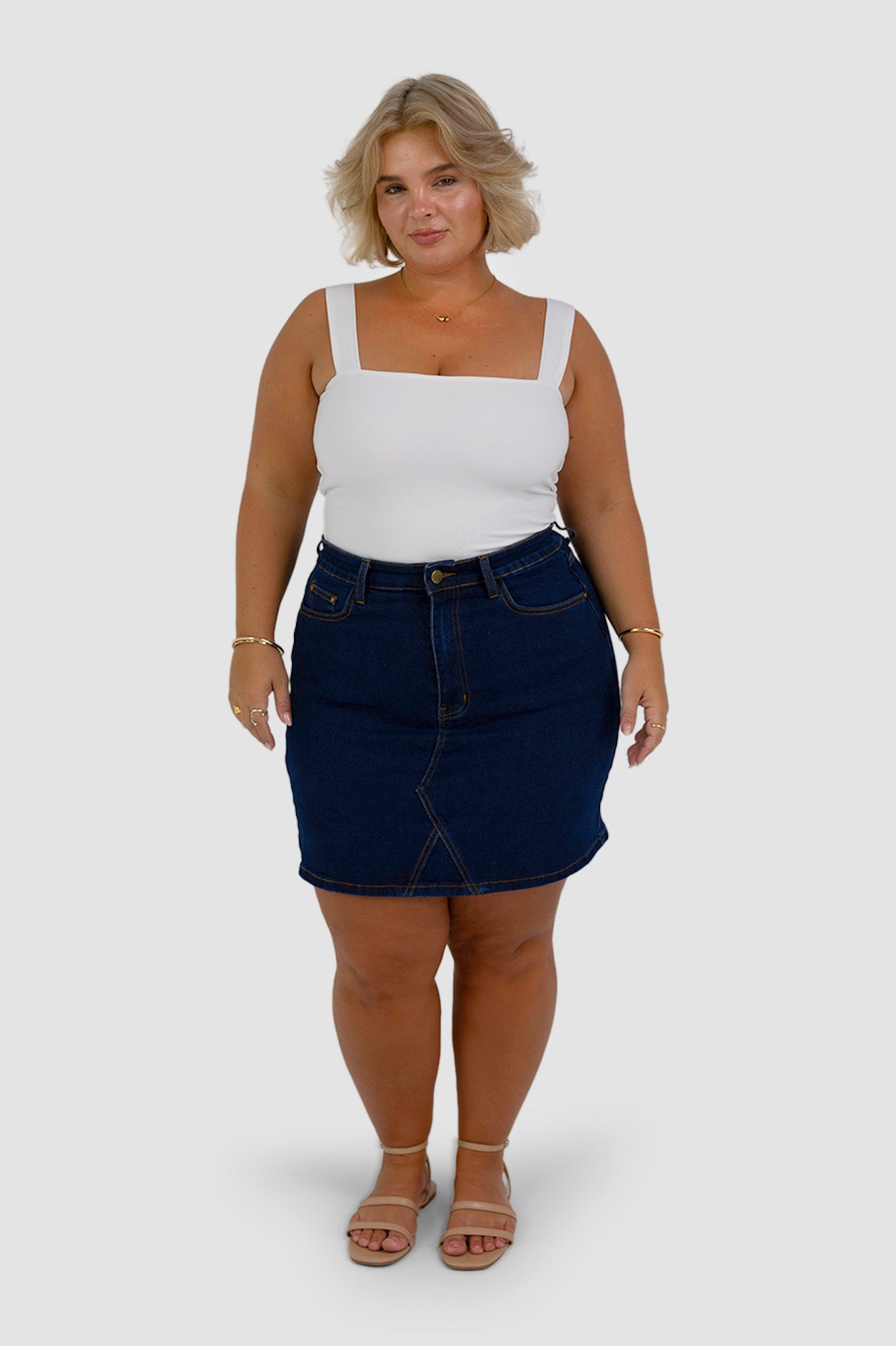 TAYO DENIM SKIRT MIDNIGHT BLUE - Fayt The Label