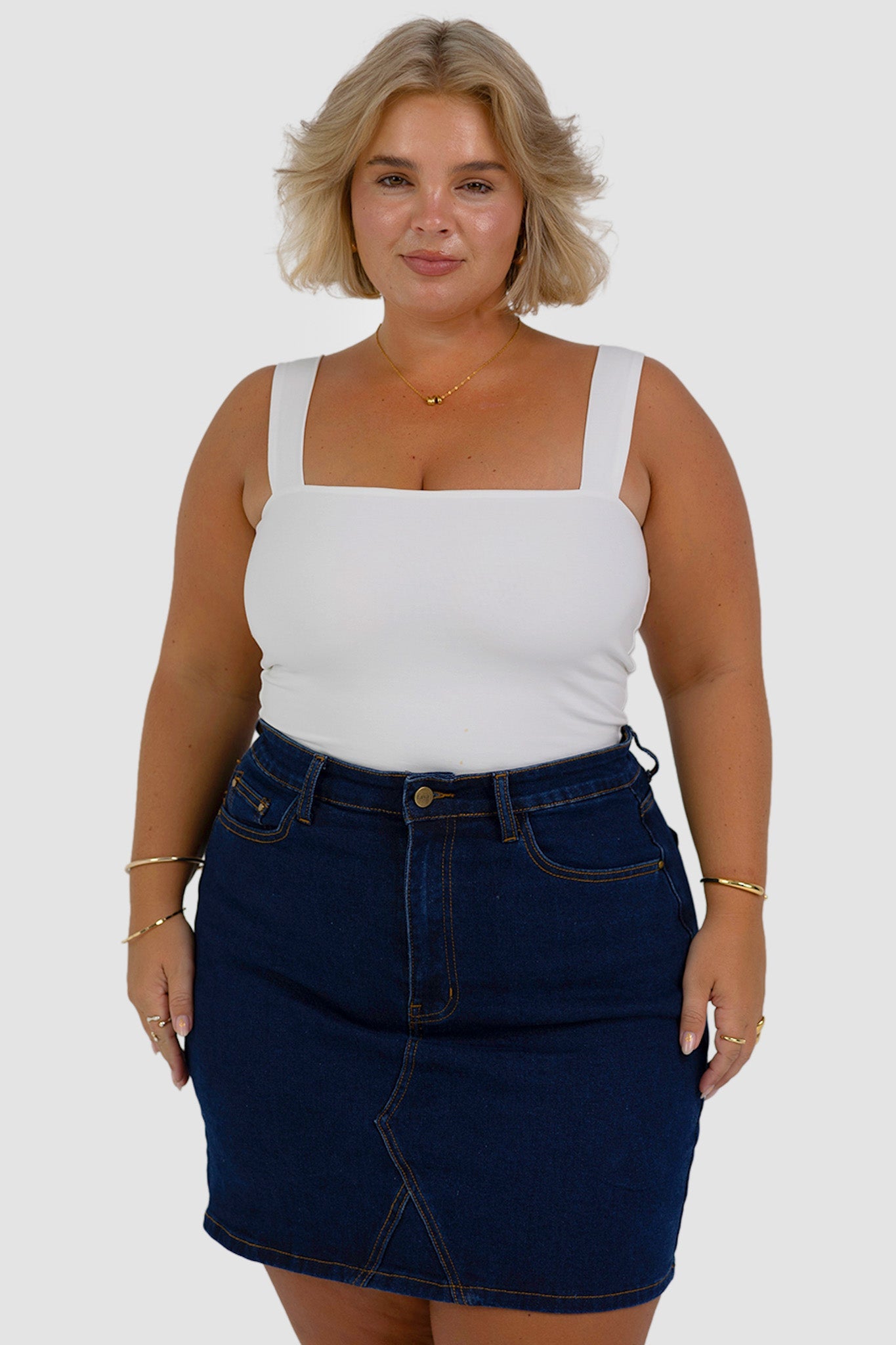 TAYO DENIM SKIRT MIDNIGHT BLUE - Fayt The Label