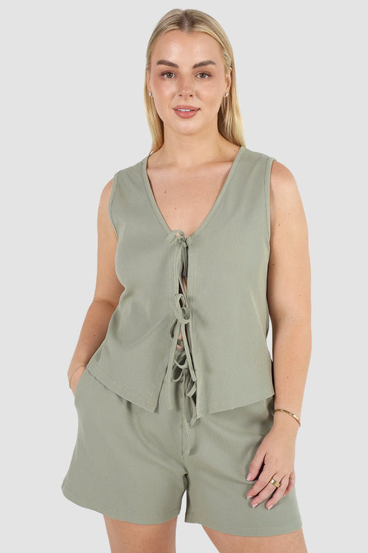 TORBIN RIB TOP SAGE - Fayt The Label