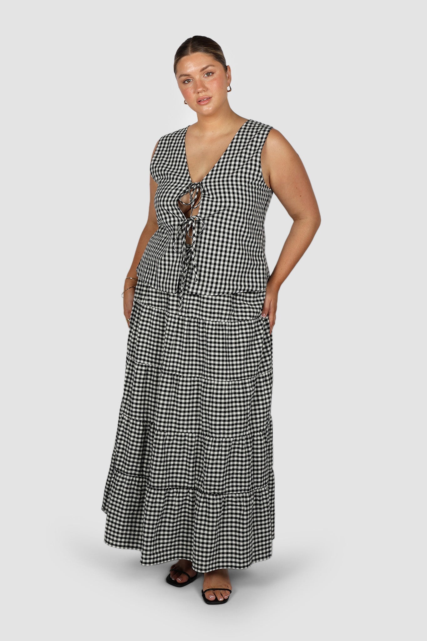 TORBIN TOP B&W GINGHAM - Fayt The Label