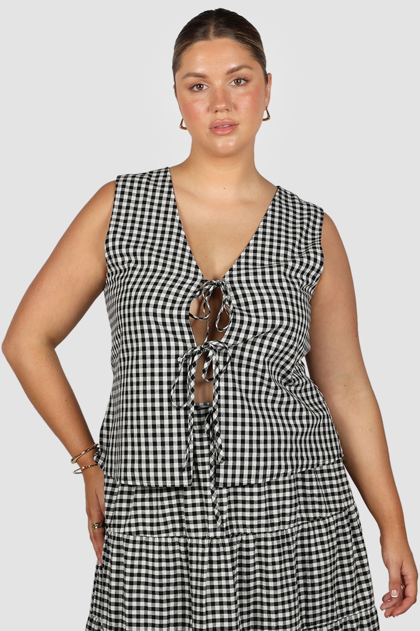 TORBIN TOP B&W GINGHAM - Fayt The Label