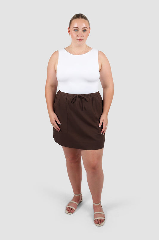 TORIA SKIRT ESPRESSO - Fayt The Label