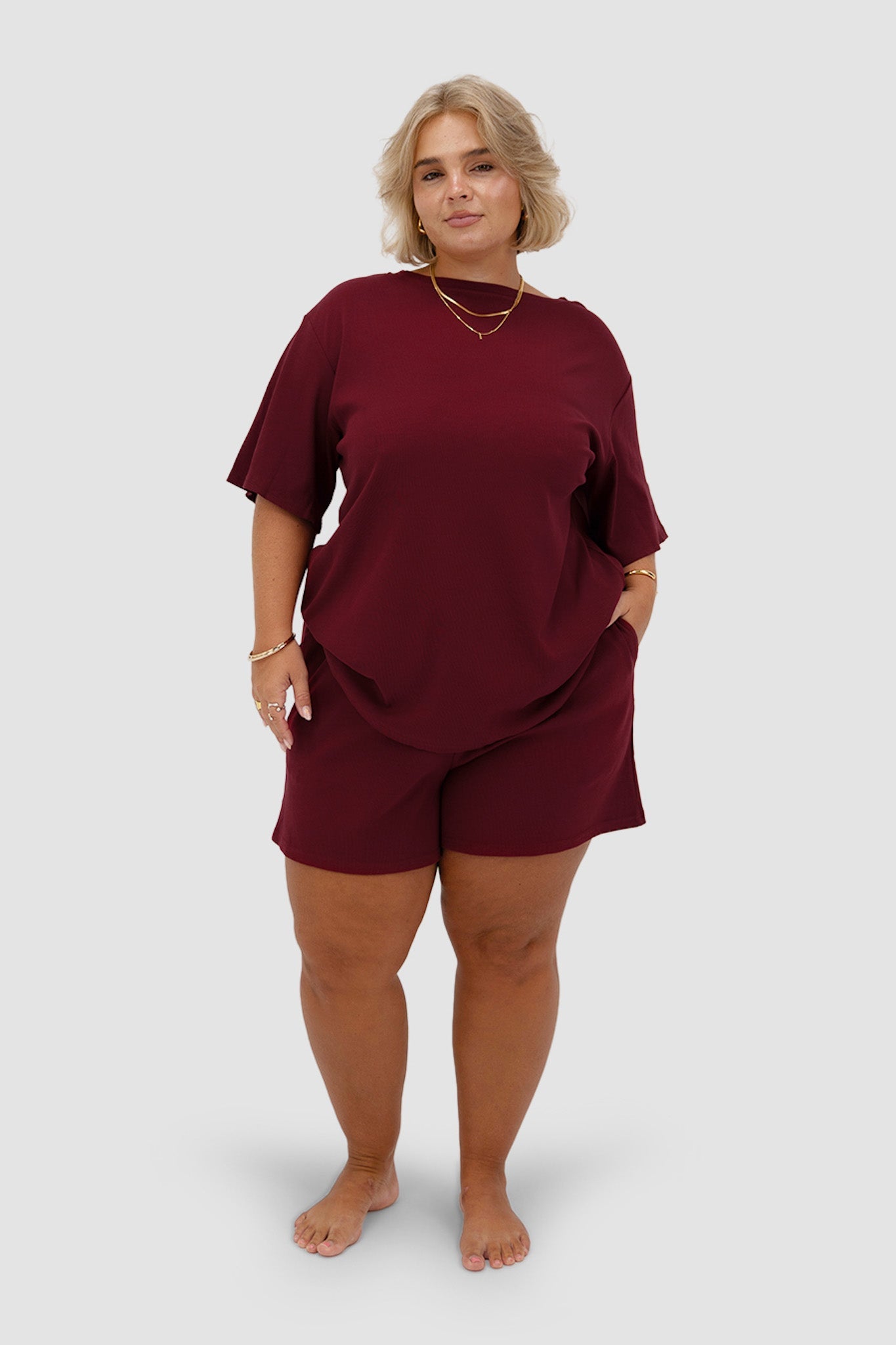 TORLA RIB SHORTS WINE - Fayt The Label