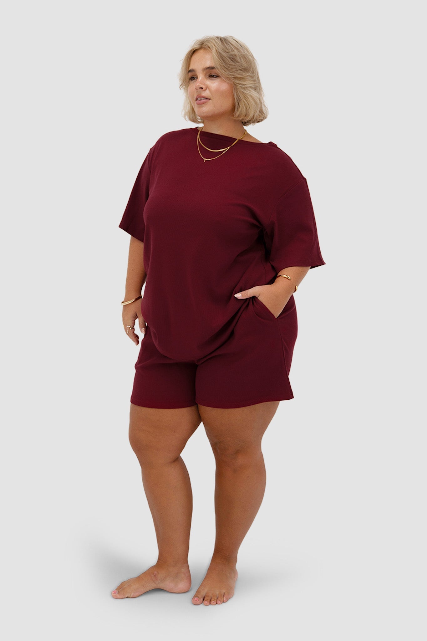 TORLA RIB SHORTS WINE - Fayt The Label