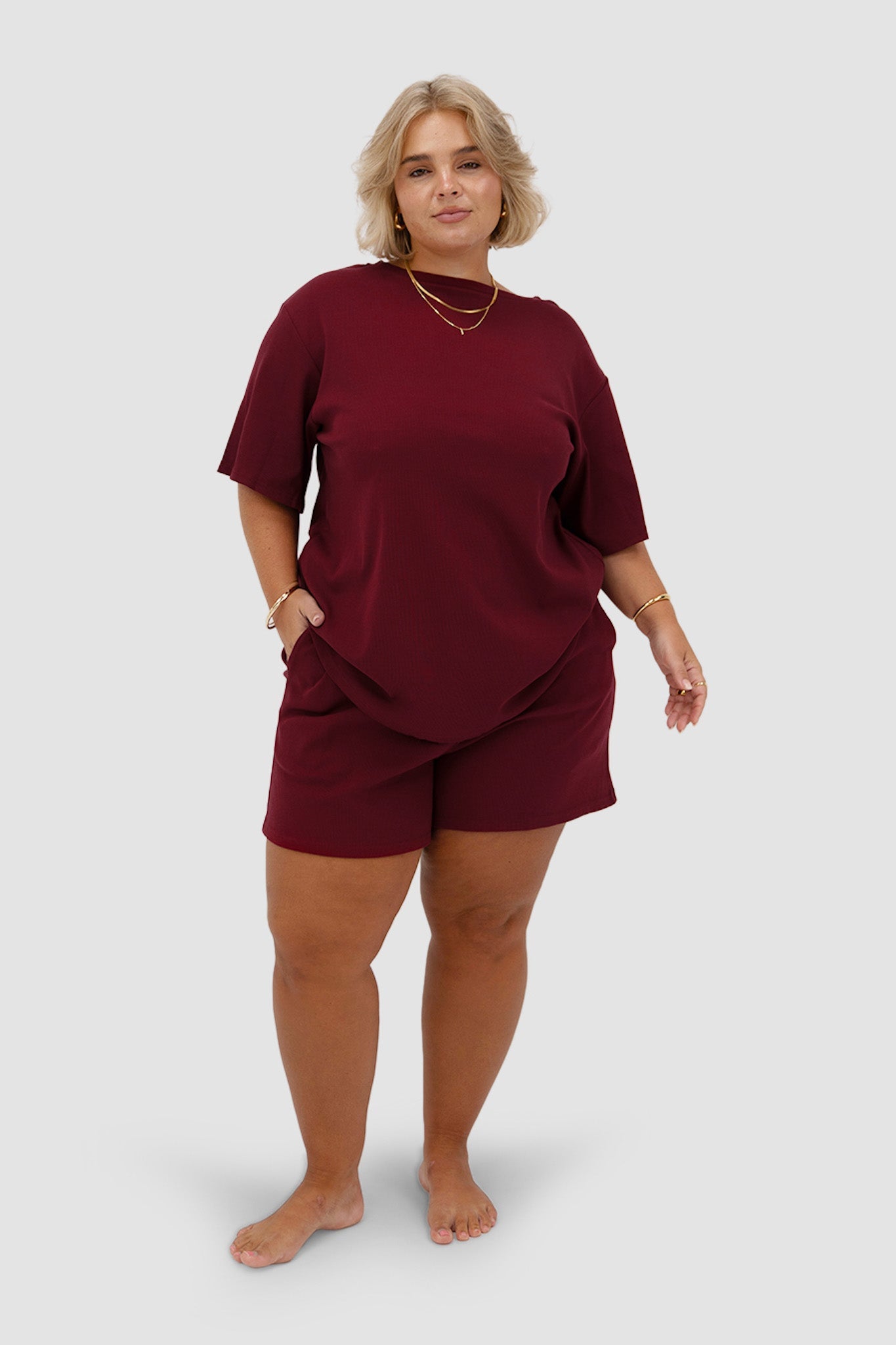 TORLA RIB SHORTS WINE - Fayt The Label