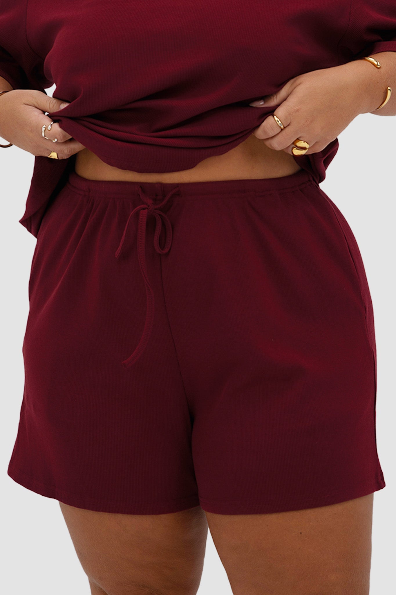 TORLA RIB SHORTS WINE - Fayt The Label