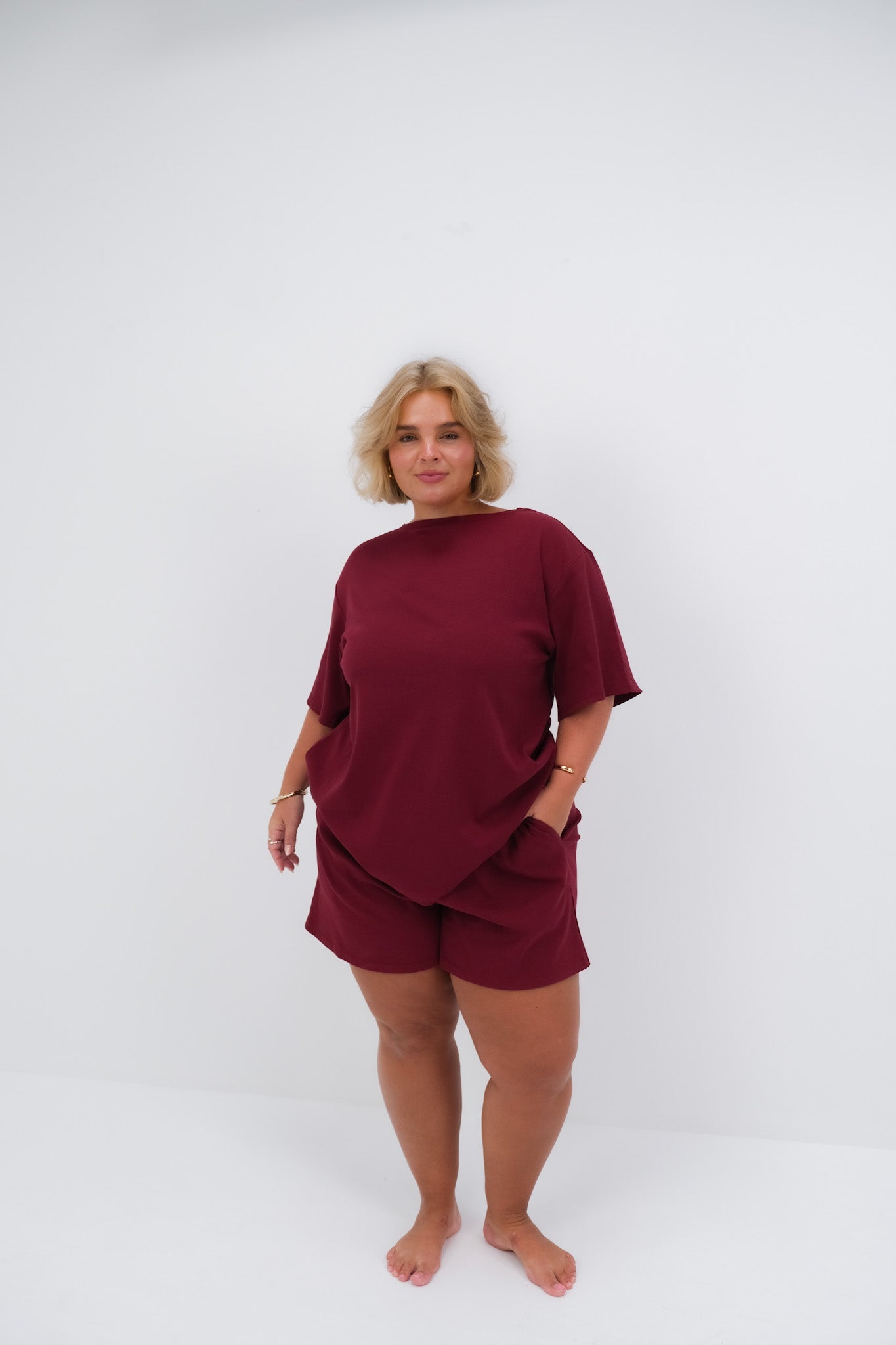 TORLA RIB SHORTS WINE - Fayt The Label