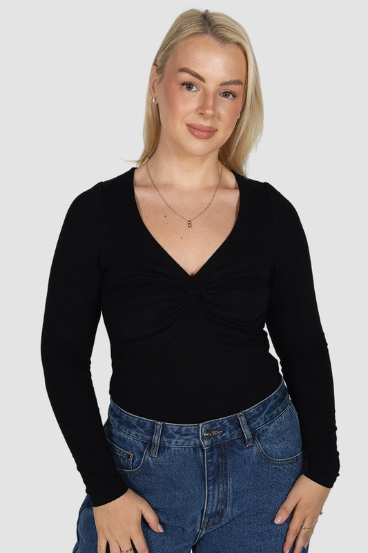 TORREN TWIST TOP BLACK - Fayt The Label