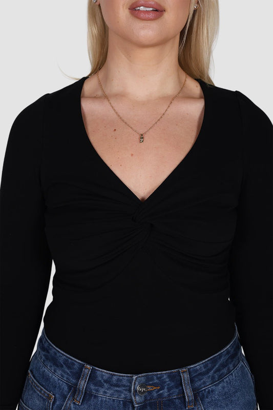 TORREN TWIST TOP BLACK - Fayt The Label