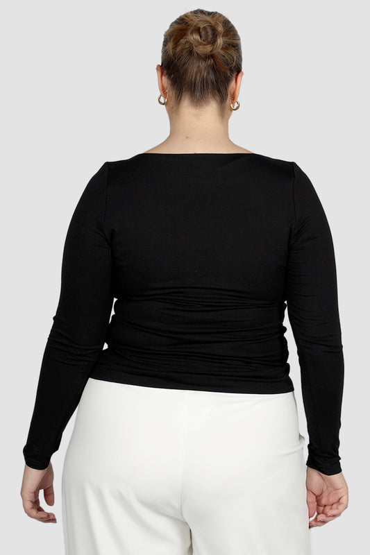 ULTRASOFT ORLA L/S TOP BLACK - Fayt The Label