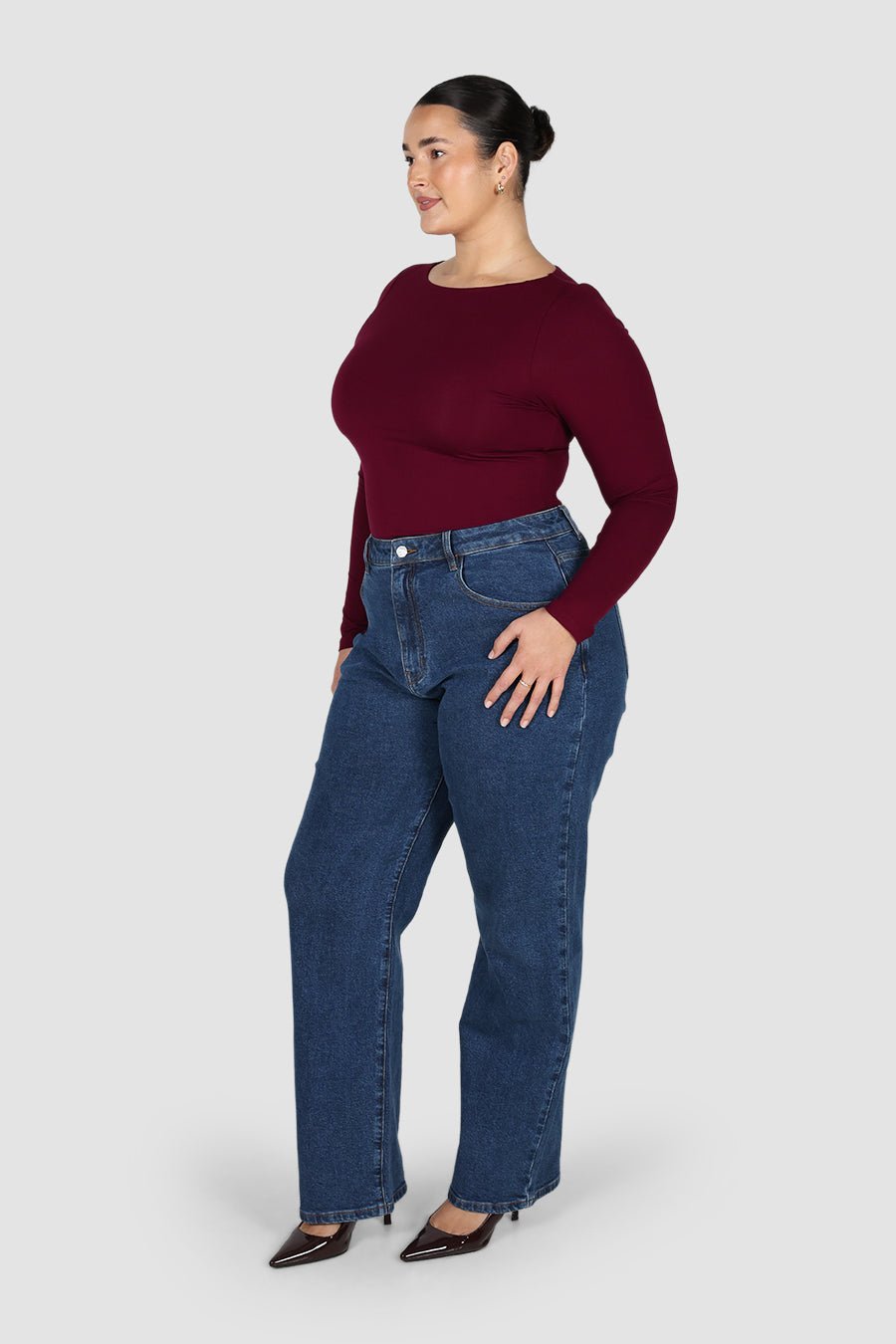 ULTRASOFT ORLA L/S TOP MERLOT - Fayt The Label