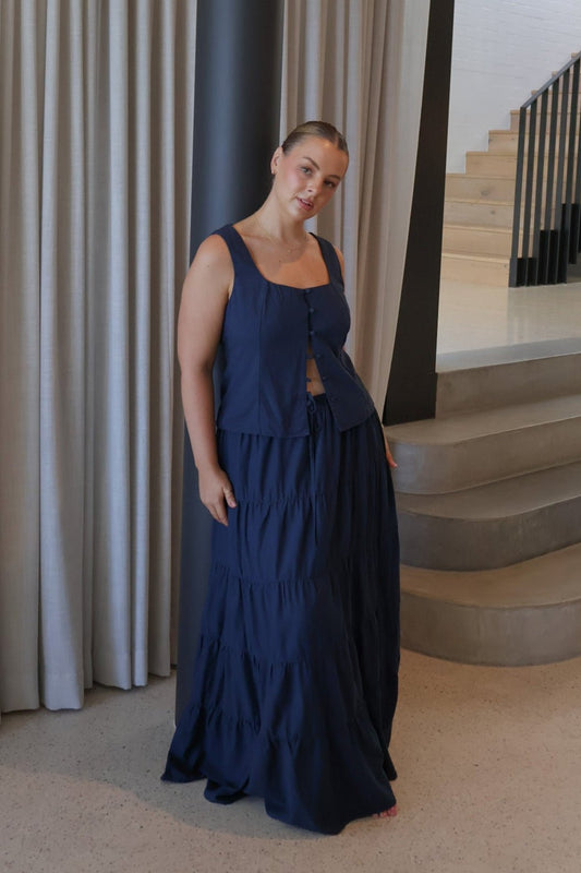 VALENA TOP NAVY - Fayt The Label