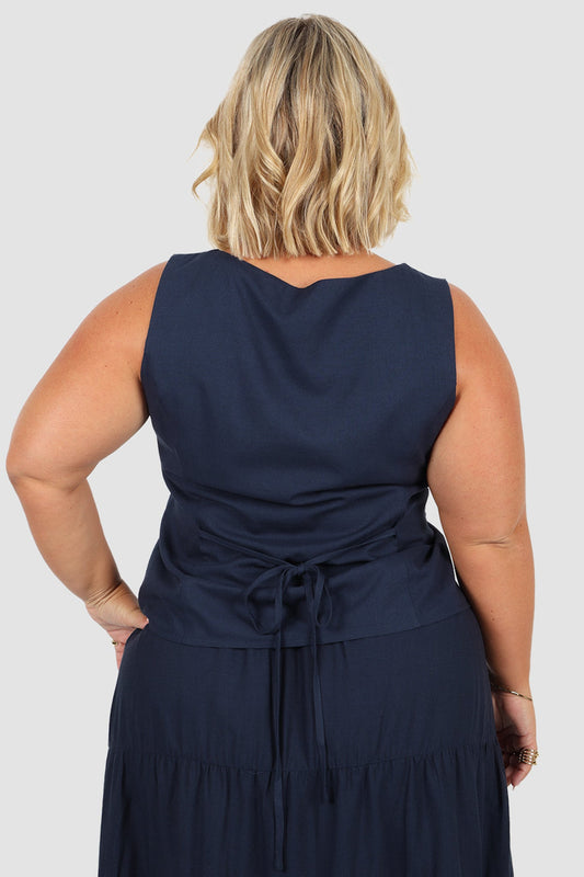 VALENA TOP NAVY - Fayt The Label