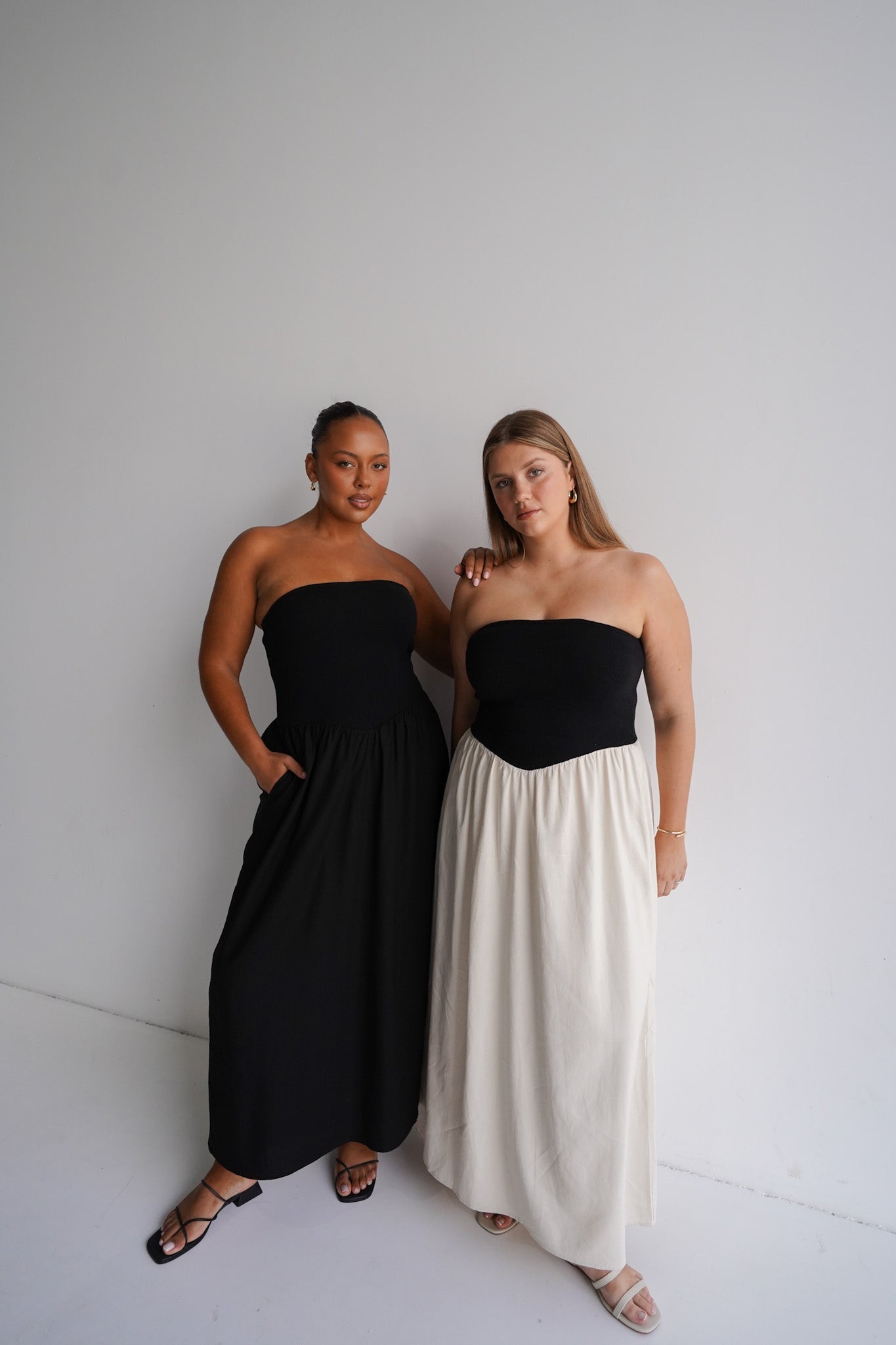 VELLA DRESS NEUTRAL/BLACK - Fayt The Label