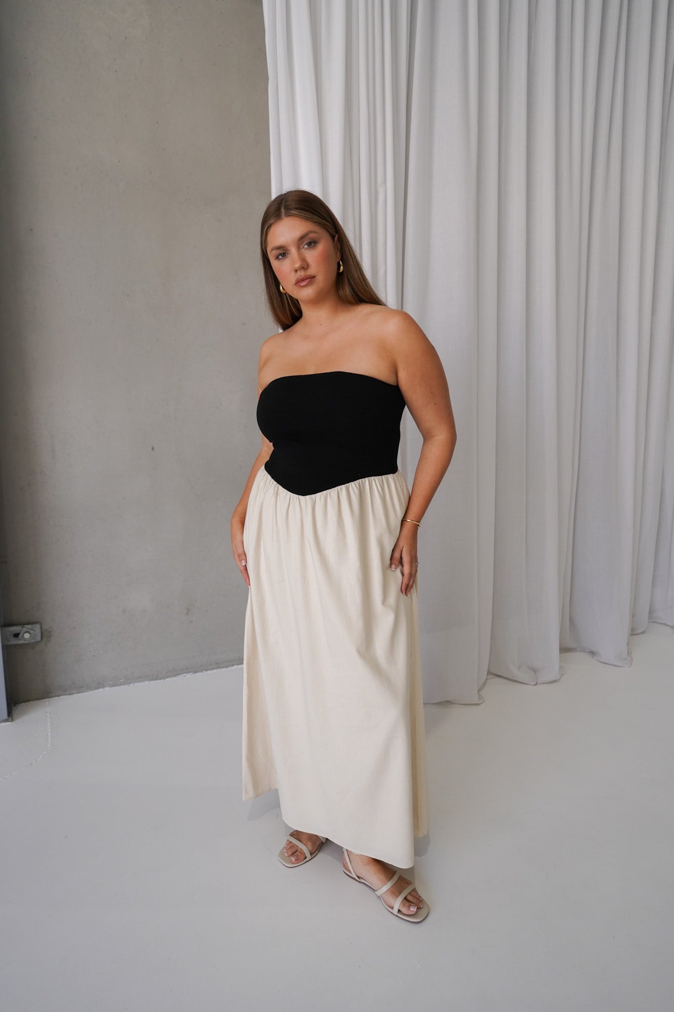 VELLA DRESS NEUTRAL/BLACK - Fayt The Label