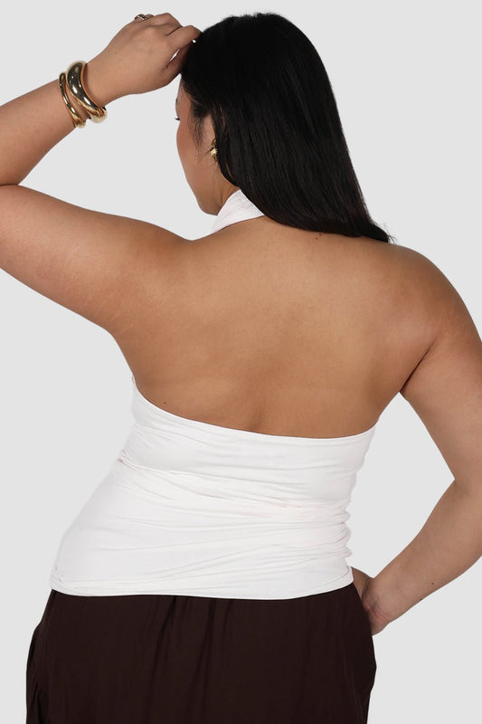 VIVA HALTER TOP WHITE - Fayt The Label