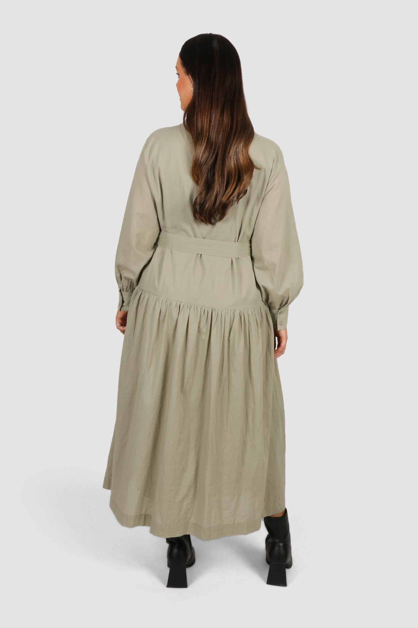 WISTERIA DRESS KHAKI - Fayt The Label