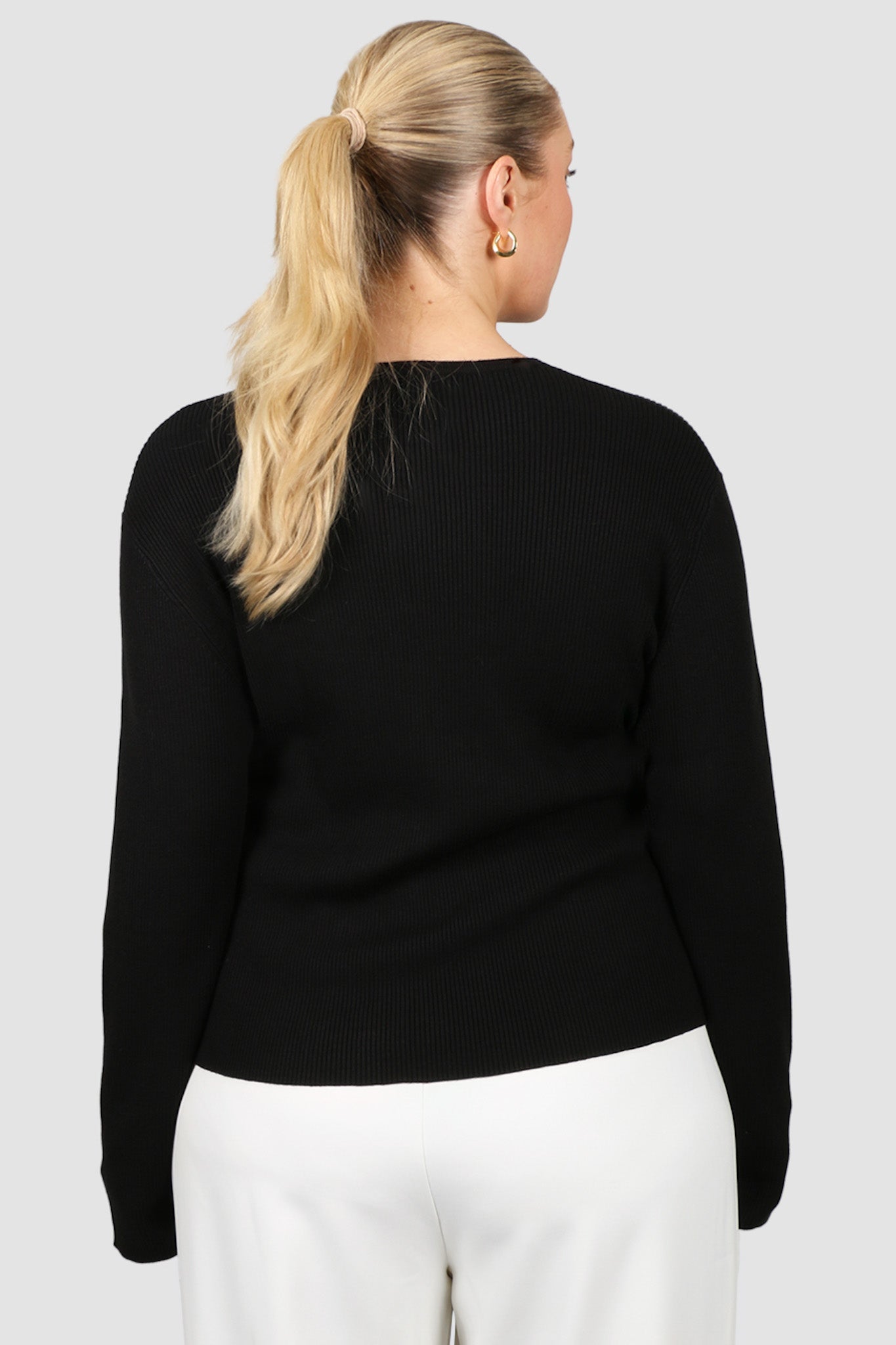 WREN RIB KNIT TOP BLACK - Fayt The Label