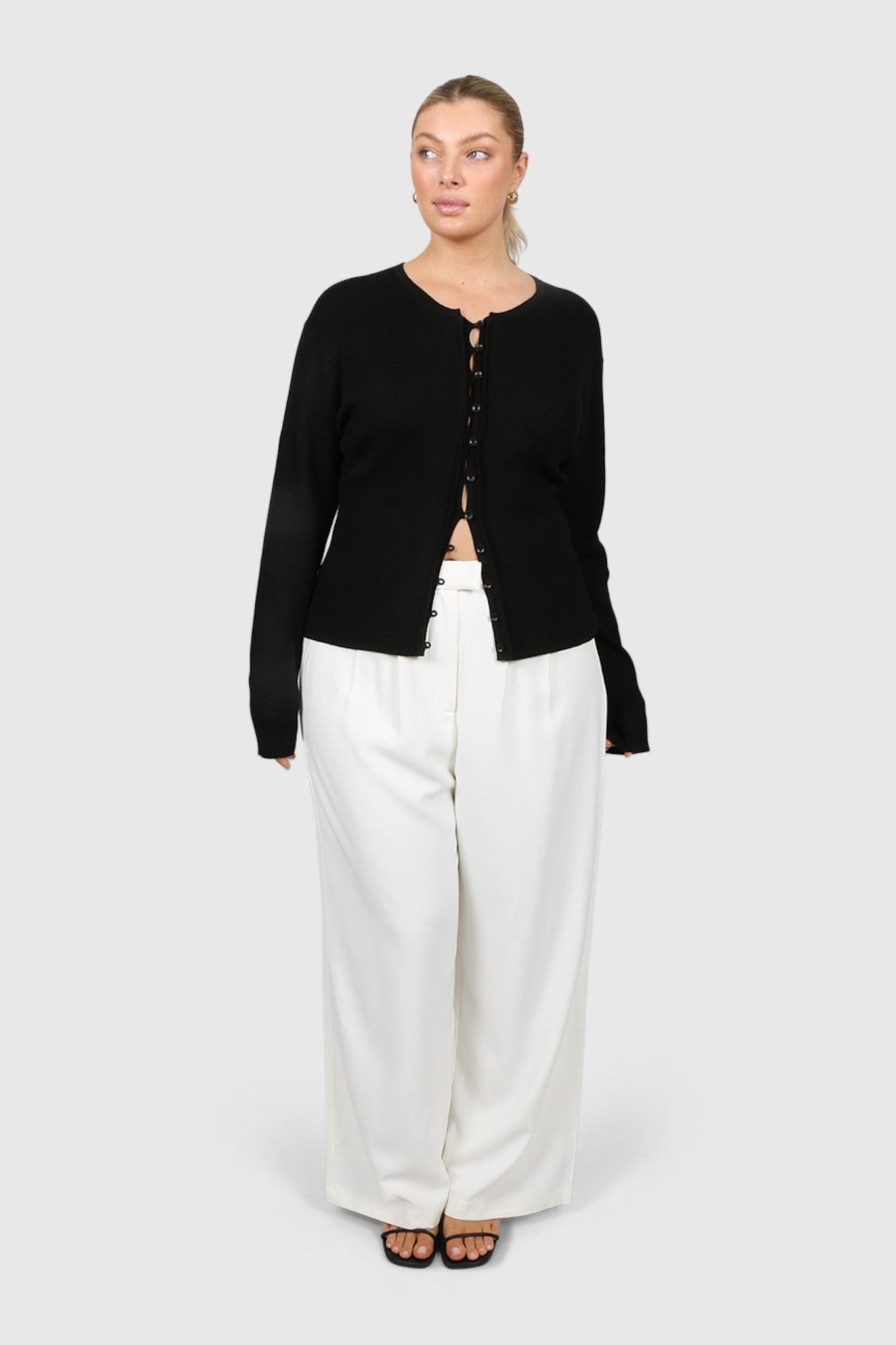 WREN RIB KNIT TOP BLACK - Fayt The Label