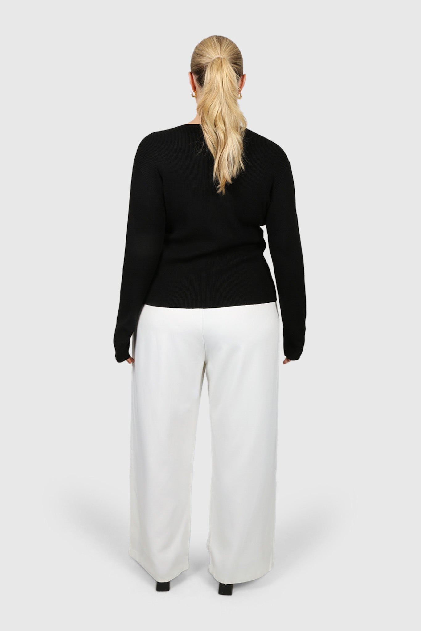 WREN RIB KNIT TOP BLACK - Fayt The Label