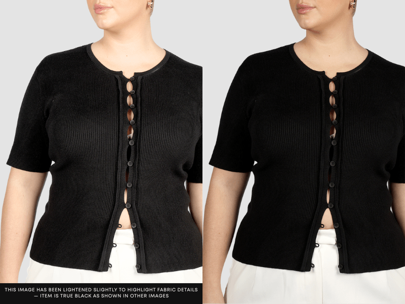 WREN S/S KNIT TOP BLACK - Fayt The Label