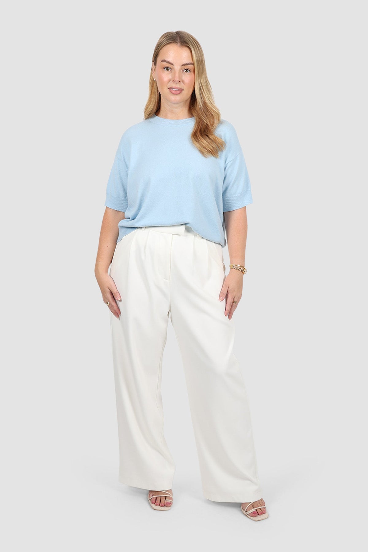 WYLER KNIT TOP SOFT BLUE - Fayt The Label