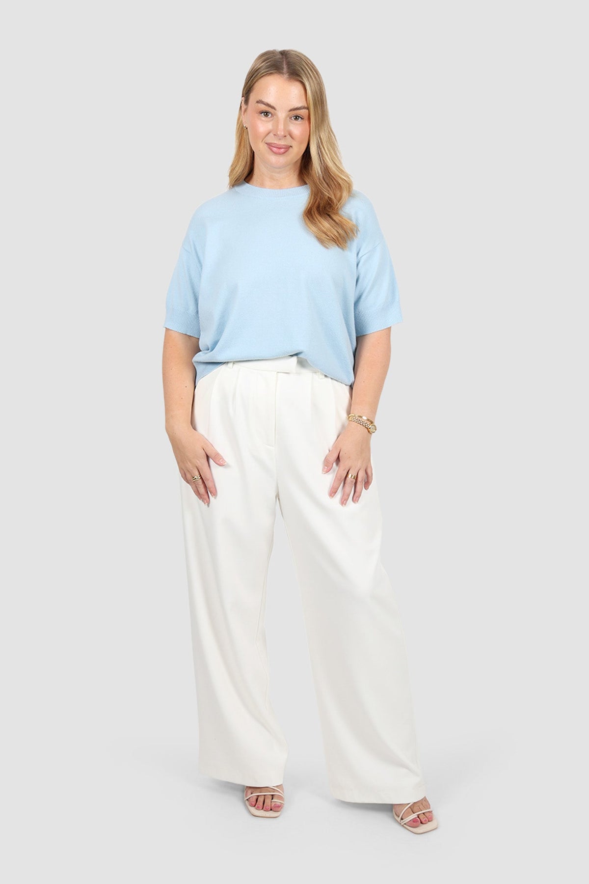 WYLER KNIT TOP SOFT BLUE - Fayt The Label