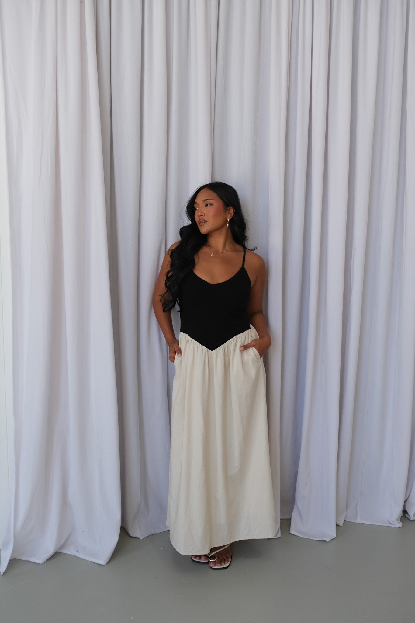 YARA DRESS BLACK/NEUTRAL - Fayt The Label