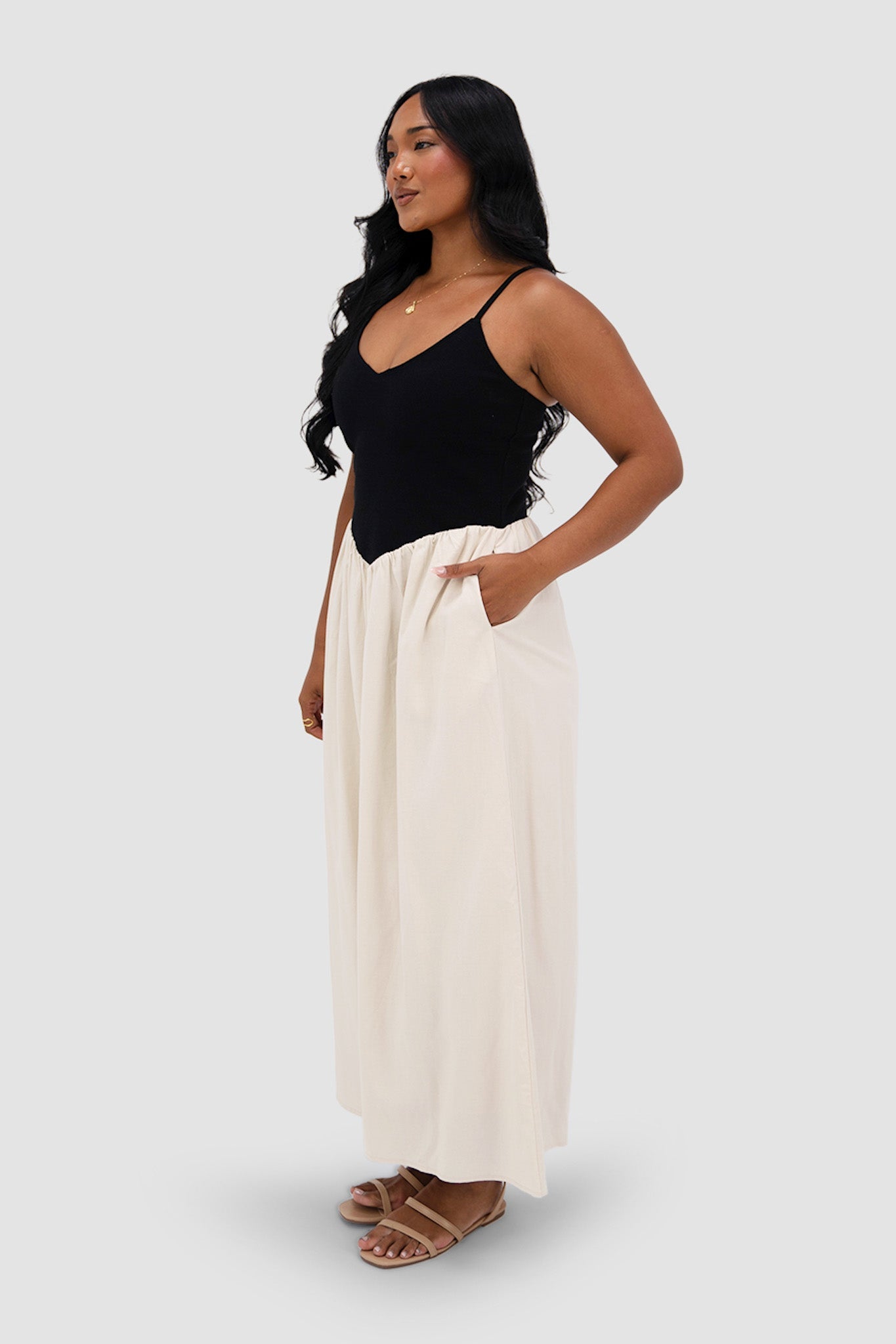 YARA DRESS BLACK/NEUTRAL - Fayt The Label