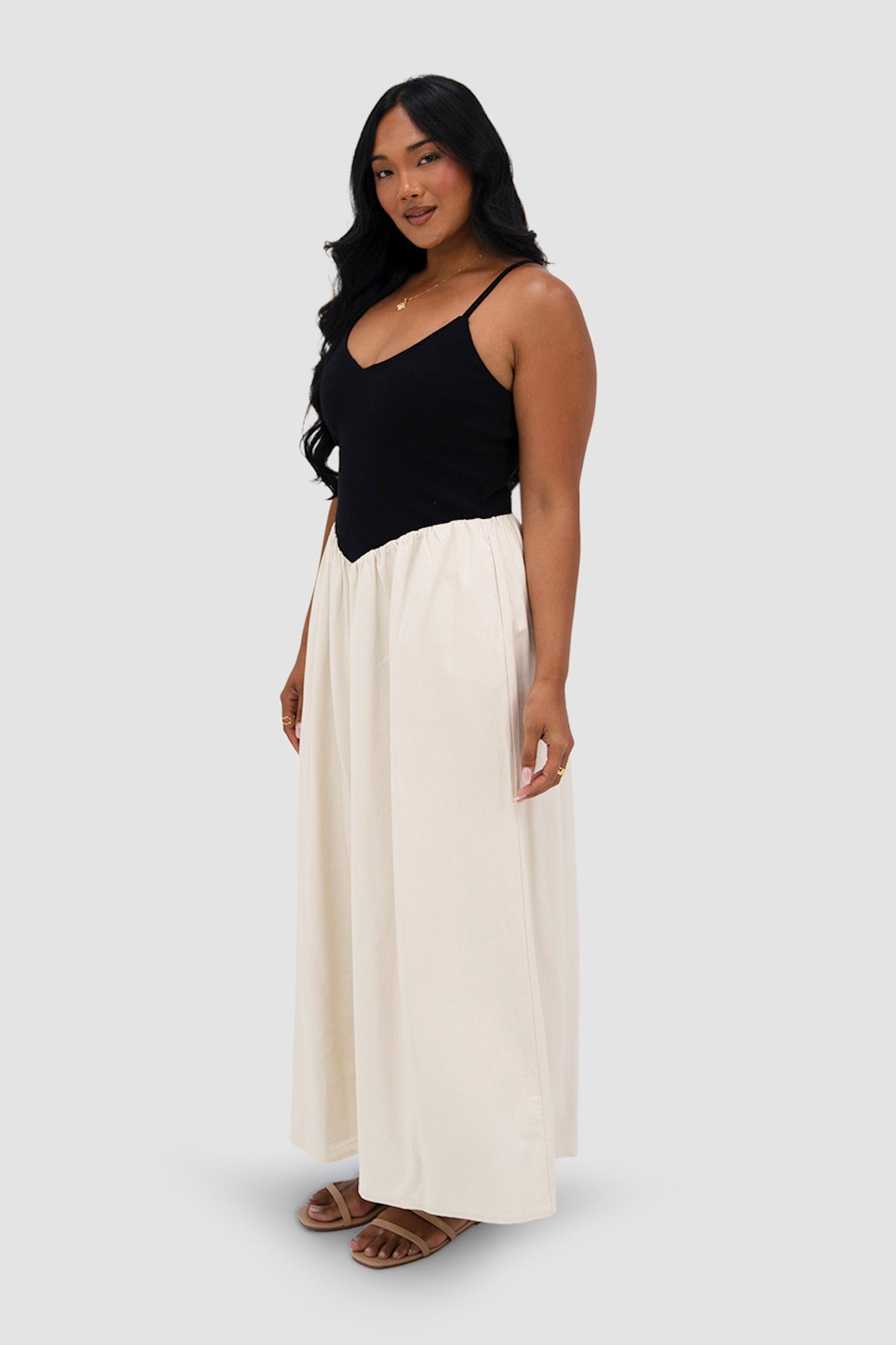 YARA DRESS BLACK/NEUTRAL - Fayt The Label