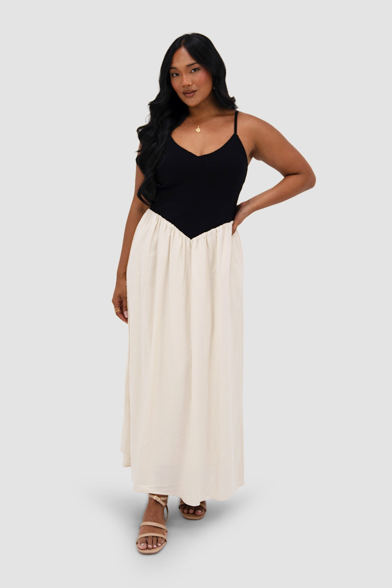 YARA DRESS BLACK/NEUTRAL - Fayt The Label